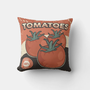 Retro Vintage Classic Grunge Vegetable tomatoes Cushion