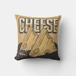 Retro Vintage Classic Grunge Yellow Cheese Cushion
