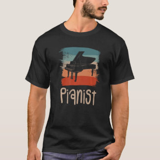 Retro Vintage Classic Pianist Piano Instrument T-Shirt