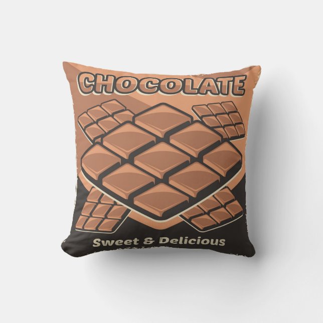 Retro Vintage Classic Sweet Brown Chocolate  Cushion (Front)