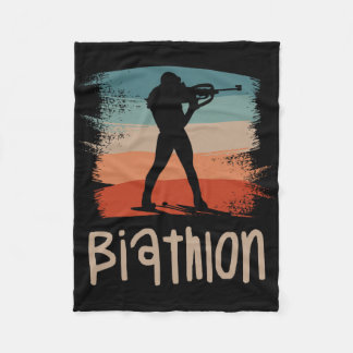 Retro Vintage Clic Biathlon Biathlete 2 Fleece Blanket