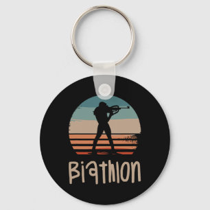 Retro Vintage Clic Biathlon Biathlete Key Ring