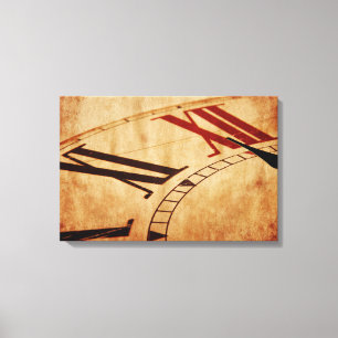 Retro vintage clock canvas print