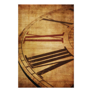 Retro vintage clock photo print