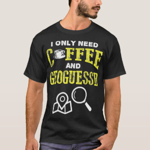 Retro Vintage Coffee And Geoguessr Location T-Shirt