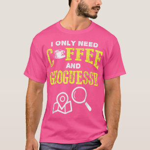 Retro Vintage Coffee And Geoguessr Location T-Shirt