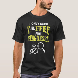Retro Vintage Coffee And Geoguessr Location T-Shirt
