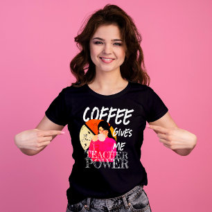 Retro vintage Coffee gives me teacher power T-Shirt