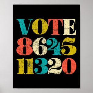 Retro Vintage Color Vote 8645 11320 Anti Trump Vot Poster