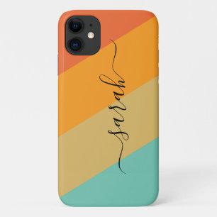 Retro vintage Colour Palette Personalised Name iPhone 11 Case