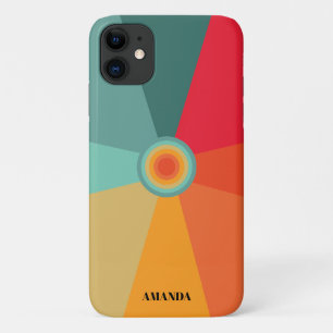 Retro Vintage Colour Palette With custom Name iPhone 11 Case