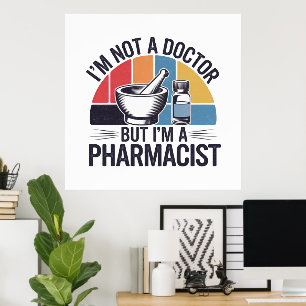 Retro Vintage colourful design gift for Pharmacist Poster