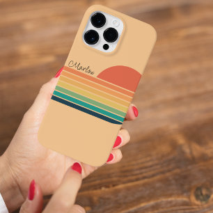 Retro Vintage Colourful Trendy Rainbow Striped Case-Mate iPhone 14 Pro Max Case