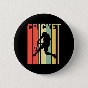 Retro Vintage Colours Cricketer 6 Cm Round Badge