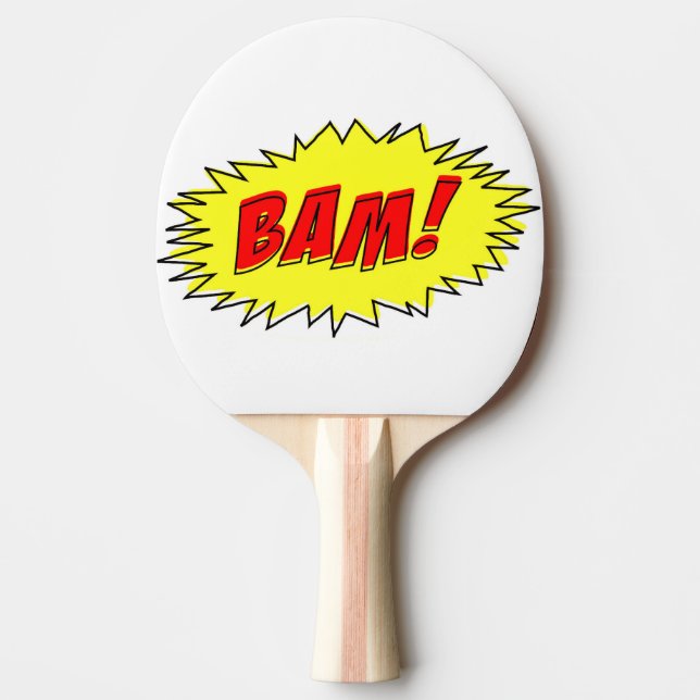 Retro Vintage Comic Bam Ping Pong Paddle (Front)