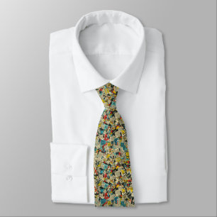 Retro Vintage Comic Pattern Tie