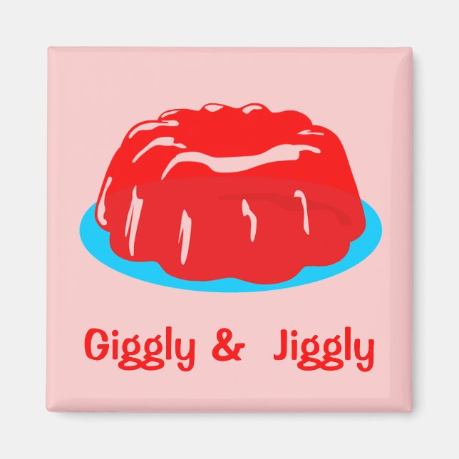 Retro Vintage Comic Toon "Giggly & Jiggly" Magnet (Front)