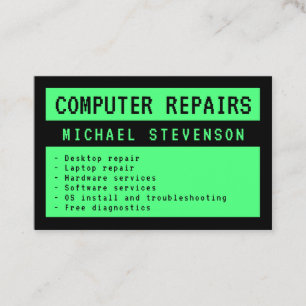 Retro vintage computer interface business card