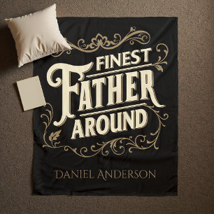Retro Vintage Cool Elegant Typography Father Quote Fleece Blanket