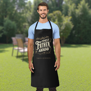 Retro Vintage Cool Elegant Typography Father's Day Apron