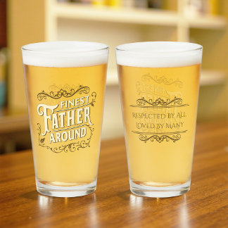 Retro Vintage Cool Elegant Typography Father's Day Glass