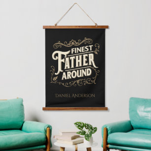 Retro Vintage Cool Elegant Typography Father's Day Hanging Tapestry