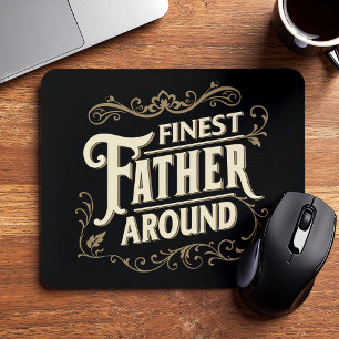 Retro Vintage Cool Elegant Typography Father's Day Mouse Mat