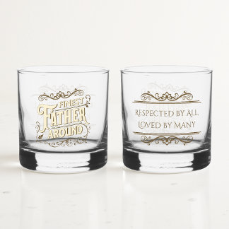 Retro Vintage Cool Elegant Typography Father's Day Whiskey Glass