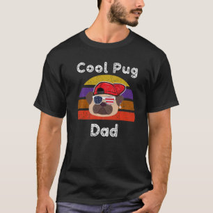Retro Vintage Cool Pug Dad Father's Day Pug T-Shirt