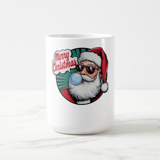 Retro Vintage Cool Santa Claus Christmas Coffee Mug (Center)
