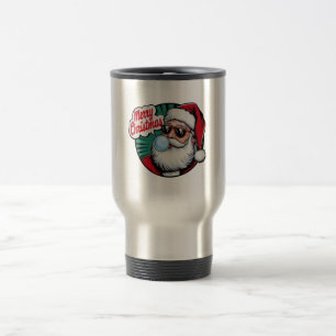 Retro Vintage Cool Santa Claus Christmas Travel Mug
