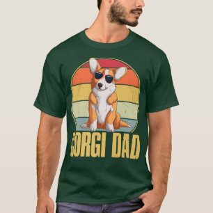 Retro Vintage Corgi Dad Dog Lover Owner Happy Fath T-Shirt