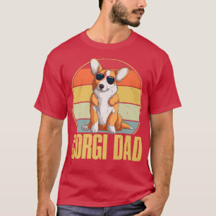 Retro Vintage Corgi Dad Dog Lover Owner Happy Fath T-Shirt