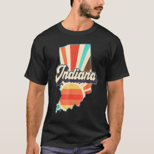 Retro Vintage Country Indiana Map Indiana State In T-Shirt