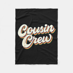 Retro Vintage Cousin Crew Family Matching Funny Co Fleece Blanket