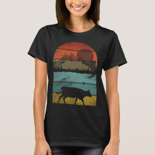 Retro vintage Cow  and cute animal  4 T-Shirt