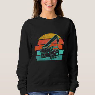 Retro Vintage Crane Truck Crane Operator Lift Cran Sweatshirt