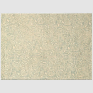 Retro Vintage Creme Leaf Floral Moss Green Tissue Paper