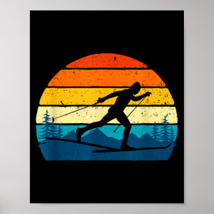 Retro vintage cross-country skiing - winter sports poster