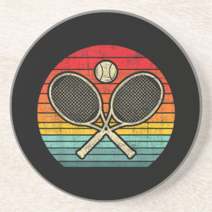 Retro Vintage Crossed Tennis Racket - Sports Lover Coaster