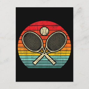 Retro Vintage Crossed Tennis Racket - Sports Lover Enclosure Card