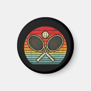 Retro Vintage Crossed Tennis Racket - Sports Lover Magnet