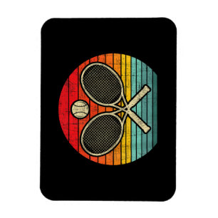 Retro Vintage Crossed Tennis Racket - Sports Lover Magnet