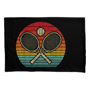 Retro Vintage Crossed Tennis Racket - Sports Lover Pillowcase