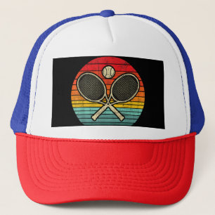 Retro Vintage Crossed Tennis Racket - Sports Lover Trucker Hat