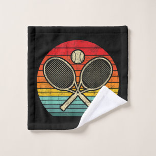 Retro Vintage Crossed Tennis Racket - Sports Lover Wash Cloth