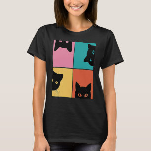 Retro Vintage Curious Cat Meme For Cat Mum Cat Dad T-Shirt