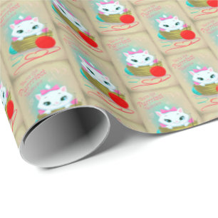 retro vintage cute cat purfect Valentine Wrapping Paper