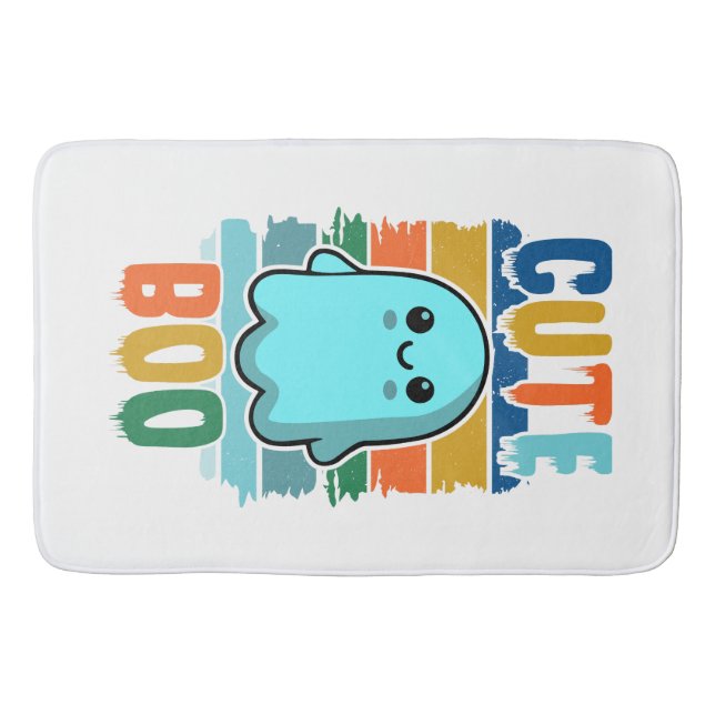 Retro Vintage Cute Halloween Ghost Bath Mat (Front)