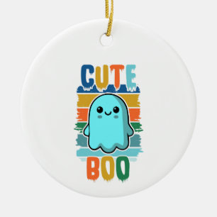 Retro Vintage Cute Halloween Ghost Ceramic Tree Decoration